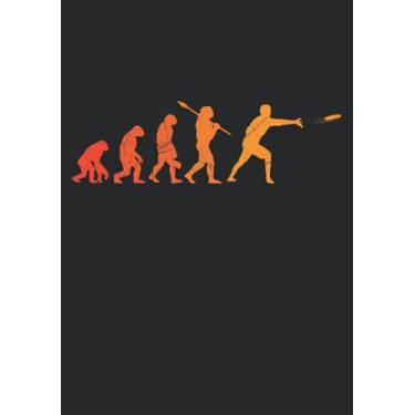 Imagem de Notizbuch A5 dotted, gepunktet, punktiert mit Softcover Design: Ultimate Frisbee Evolution Disc Golf Affe Mensch Discgolf: 120 dotted (Punktgitter) DIN A5 Seiten