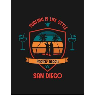 Imagem de Notebook: Surfing is Life Style: Journal Notebook Best Gifts For Anyone 8.5x11 100 Pages