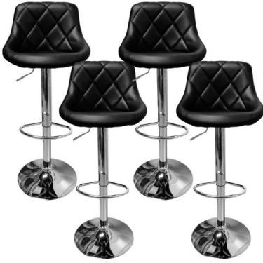 Imagem de Kit 04 Uni Banqueta Giratória Alta Cozinha Americana Milano - BEST, Pr