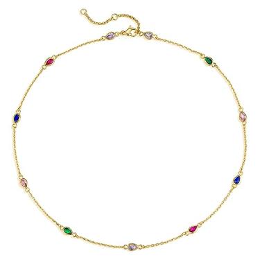 Imagem de BENEIGE Colar gargantilha de ouro, banhado a ouro 14K delicado delicado olho turco turquesa borla corrente delicada moda gargantilha colar joia presente para mulheres, Latão, Sem Pedra Preciosa