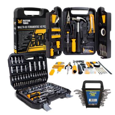 Imagem de Kit de Ferramentas 142 Pcs Com Jogo de Soquete 94 Peças Fasterr e Chaves Combinadas Western