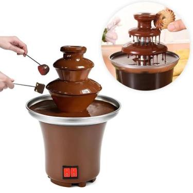 Imagem de Fonte De Chocolate Cascata De 3 Andares Fondue Frutas Elétrico 110V - 