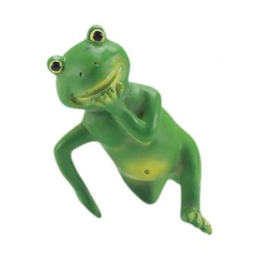 Imagem de Fenteer Estatueta de sapo em resina para decoração de ambientes, Style C, Tamanho real