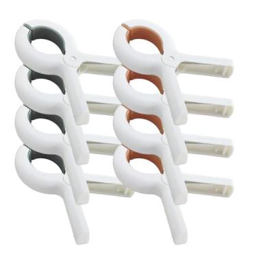 Imagem de Feelorna 8 peças de clipes de toalha de praia, clipes de toalha de plástico grandes para cadeiras de praia, alfinetes de roupas resistentes, forte aderência à prova de vento, braçadeiras de lavanderia