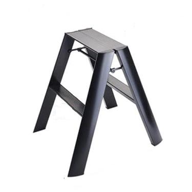 Imagem de Escada dobrável com 2 degraus, leve, dobrável, de liga de alumínio, com piso largo antiderrapante para uso doméstico, escritório, pintura, decoração, eletricistas, trocador de lâmpadas, banco dobrável