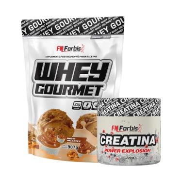 Imagem de Kit Whey Protein Gourmet Refil 907g + Creatina Power Explosion 300g - FN Forbis Nutrition (Doce de Leite)