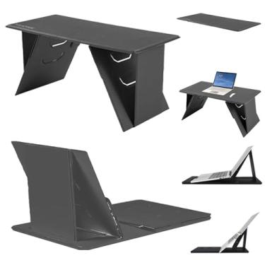 Imagem de TRZX Mesa de colo dobrável com ângulo ajustável, mesa de cama portátil leve e dobrável para trabalho, leitura, escrita, comer