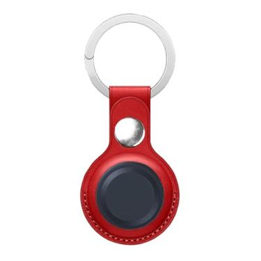 Imagem de Fhyeugfy [1 unidade] Capa para Motoral Moto Tag, suporte portátil de couro PU com chaveiro, capa protetora compatível com Moto Tag-Red