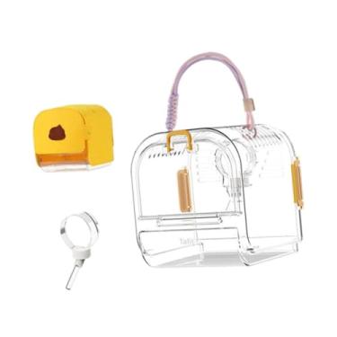 Imagem de Baoblaze CAGA de CASA de TRANSPORTÊNCIA de HAMSTER, caixa de transporte de pequenos animais, portador de viagem de Hamster Clear Hamster, gaiola de chinchilla, Amarelo