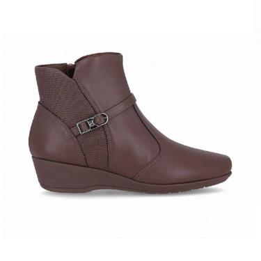 Imagem de Bota Cano Curto Salto Anabela Piccadilly 143230 Feminina - Marrom