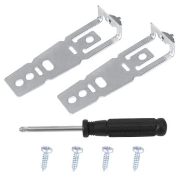 Imagem de 2 peças WD01X27759 Kit de suportes de montagem para lava-louças, clipes de instalação sob o balcão com parafusos e chave de fenda, clipes de montagem universal para lava-louças peça de reposição para