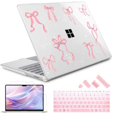 Imagem de Lepeoac Para laptop Microsoft Surface 3/4/5 de 13,5 polegadas com apoio de palma de metal APENAS modelos 2019-2022: 1868/1951, capa rígida de plástico com capa de teclado e protetor de tela, Star Bow