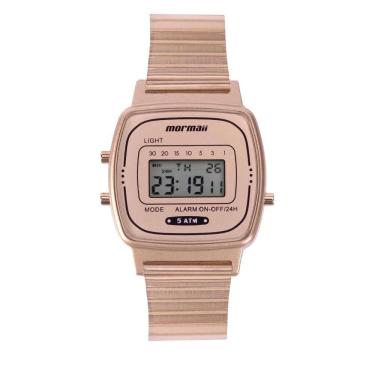 Imagem de Relógio MORMAII feminino digital quadrado rosê MO13722B/7J