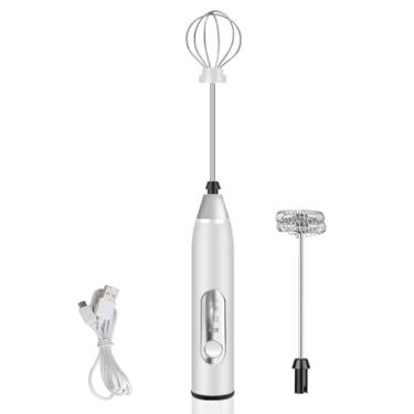 Imagem de Mixer Elétrico Portátil Recarregável 3 em 1, Batedor de Ovos e Bebidas com 2 batedores