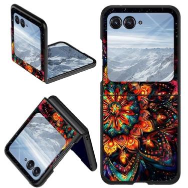 Imagem de DHYYDSQZ Capa protetora para Motorola Moto Razr 2024 para Moto Razr 50 design mandala colorida fina rígida PC antiarranhões à prova de choque capa protetora para Moto Razr 2024/Moto Razr 50 5G