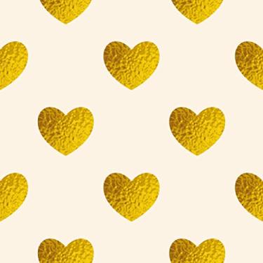 Imagem de Papel De Parede 5m Adesivo Teen Quarto Infantil Coração Gold Dourado