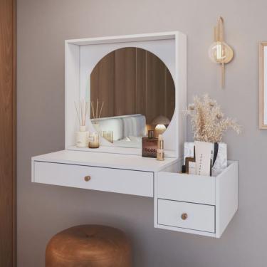 Imagem de Penteadeira Suspensa com Nicho Aberto Gaveta e Gavetão Es1001