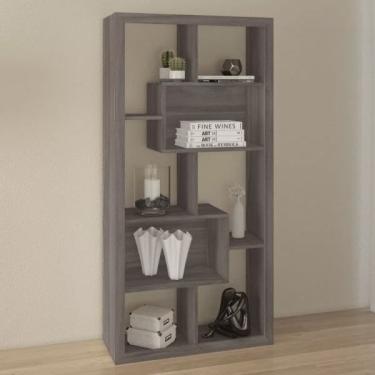 Imagem de Estante para Livros com 2 Nichos E1712 Tecno Mobili Carvalho