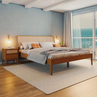 Imagem de Cama Queen com Madeira Maciça Viena Mel