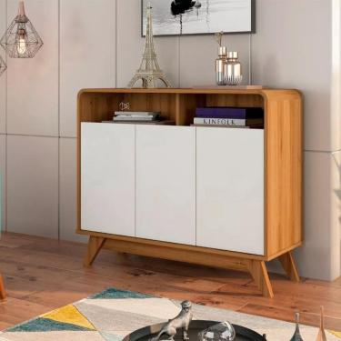 Imagem de Balcão Aparador Buffet Eccos 3 Portas Nature Off White