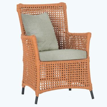 Imagem de Poltrona Igapó Alumínio Micro Pintura Preta Corda Náutica E3 Terra Cota