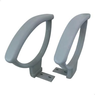 Imagem de Par de Braços Ergonomicos em PU Cinza Escritex - Conforto e Durabilidade para Cadeiras de Escritório