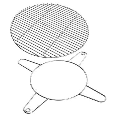 Imagem de BBQration Grelha de cozinha 18 Half Moon e rack KJ-XR para Kamado Joe Classic, grande ovo verde grande, kit de grelha de cozinha de aço inoxidável peças de substituição para Kamado Joe KJ-HCG