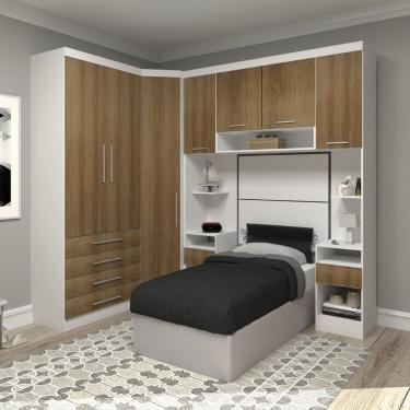 Imagem de Guarda Roupa Dormitório Modulado Alpes Solteiro Canto - Roupeiro Luciane M06