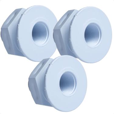 Imagem de Kit com 3 Nichos para Refletor LED de Piscina em Fibra, ABS, Rosca 1/2 Polegada