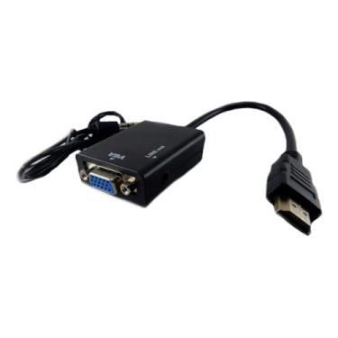 Imagem de Adaptador HDMI para VGA, Cabo de 19cm, Conversor de Vídeo Plug and Play, Preto