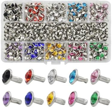 Imagem de BDS-HOME 400 Conjuntos De Rebites Strass 7 Mm, 10 Cores, Cristal Cz, Perfeitos Para Roupas, Performance, Artes E Artesanato Em Couro (Sem Ferramentas)