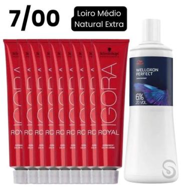 Imagem de Kit 9x Igora 7/00 e 1x Wella Ox 9% 20 Vol. 1L (10 itens) - Schwarzkopf