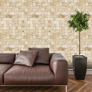 Imagem de Papel de Parede Adesivo Bloco 3d Pedra Lavável  Sala  Quarto Cozinha 3 metros