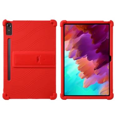 Imagem de QYiiD Capa para Lenovo Tab P12 12,7 polegadas (modelo 2023, TB370FU / TB371FU), capa protetora de silicone leve à prova de choque macio para crianças para tablet Lenovo Tab P12/XiaoXin Pad Pro de 12,7