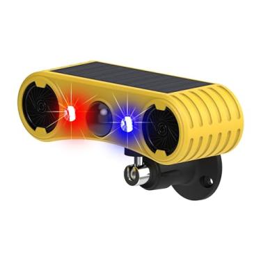 Imagem de WONFAST Alarme De Sensor De Movimento Estroboscópico Solar, Luz De Advertência Led Vermelha E Azul Piscante Para Ambientes Externos, Alto-Falante Duplo De 129 Db, Sistema De Alerta De Segurança Com