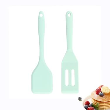 Imagem de (Pacote com 2) Espátula de silicone flexível resistente ao calor para assar, cozinhar, espátula de silicone pequena, utensílios de cozinha para biscoitos e brownies, mini espátulas de borracha para