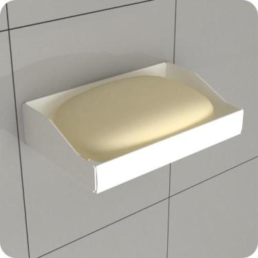 Imagem de Porta Sabonete Adesivo De Parede Banheiro Branco DF - Ghiz