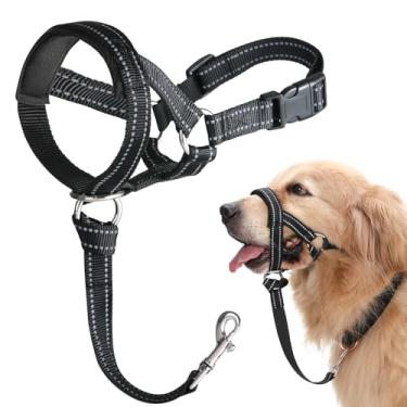 Imagem de BARKLESS Coleira de cabeça de cachorro, frente única sem puxar, com enchimento macio, peitoral de focinho acolchoado refletivo para cães pequenos e médios