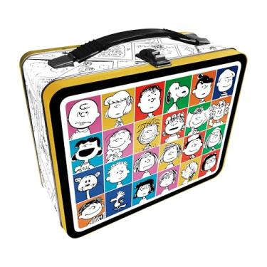 Imagem de AQUARIUS Peanuts 75th - Retro Fun Box - Sturdy Tin Storage Box with Plastic Handle & Embossed Front Cover - Officially Licensed Peanuts Merchandise & Collectible Gift