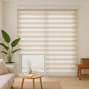 Imagem de Persiana Double Vision Sunny 200larg x 220alt Linho Creme (com bandô) 