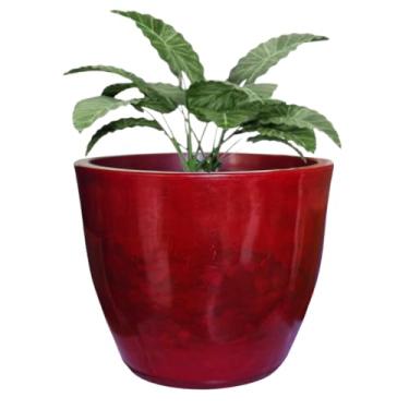 Imagem de Vaso Grande Liso Planta Decorativo Polietileno Luxo Jardim Varanda 50cm (Bordô)
