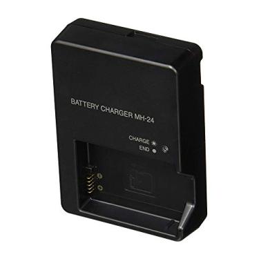 Imagem de Amsahr C-ENEL14 Mini carregador de viagem de bateria de substituição digital para Nikon EN-EL14, MH-24, Coolpix D3100 com bolsa de acessórios de lente (cinza)