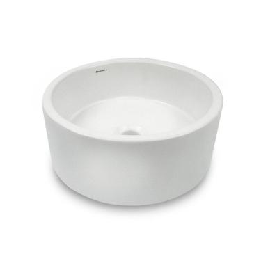 Imagem de Cuba de Apoio para Banheiro/lavabo Cerâmica Redondo 36 Cm Branco Brilho