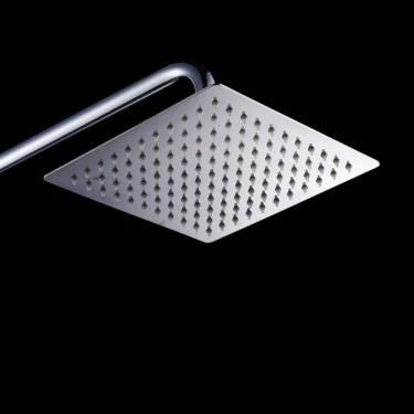 Imagem de Ducha Quadrada 25x25 Inox Sus304 25cm Borda Fina Com Braço