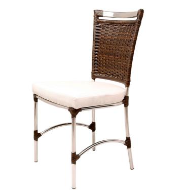 Imagem de Cadeira De Jantar Em Alumínio Assento Impermeável Pedra Ferro