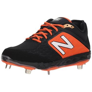 Imagem de New Balance Tênis de beisebol masculino 3000 V4 Metal, Preto/laranja, 16