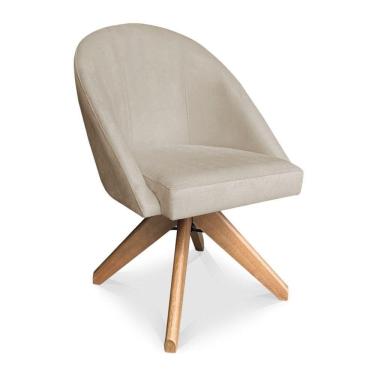 Imagem de Poltrona Cadeira Giratória Bela Veludo Base De Madeira - Pallazio Cor Preto