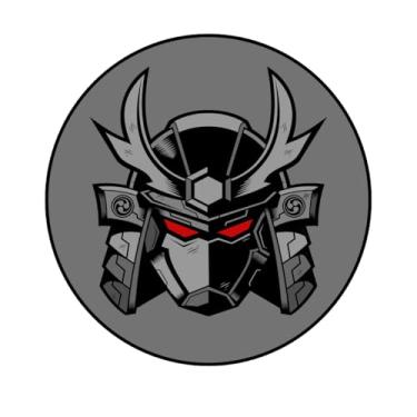 Imagem de Adesivo Personalizado Redondo, 10cm, Tema Samurai, Modelos 184SM-194SM (194SM, Papel Reciclável, 10CM)