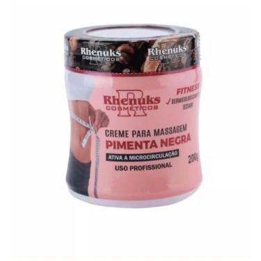 Imagem de Creme para Massagem Pimenta Negra, Ativa a Microcirculação, Reducao de celulite, Estrias e Gorduras, Uso Profissional, 200g