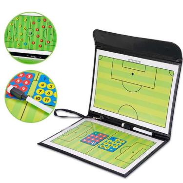 Imagem de Quadro Prancheta Tático Magnético Campo Futebol Treinamento Com Marcad